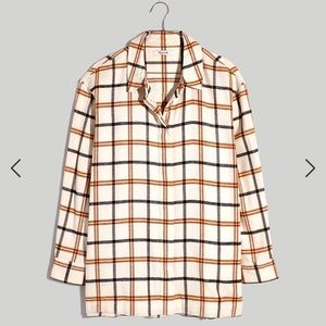 Madewell Women’s Flannel Oversized Boyfriend Shirt in Plaid